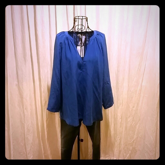 Blue flowy silk top by Joie