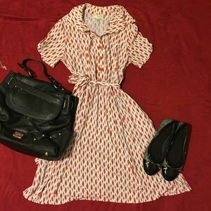 Retro faux-wrap dress