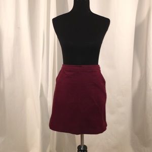 H&M BURGUNDY Corduroy Skirt (Size 8)