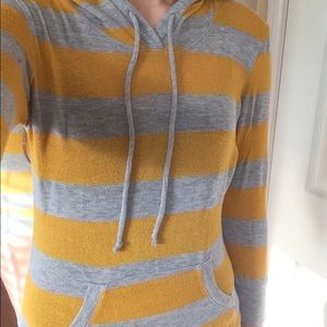 Yellow and gray hoodie