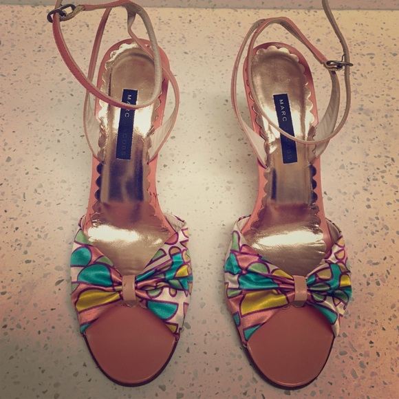 Marc Jacobs Satin Heeled Ankle-Strap Sandal