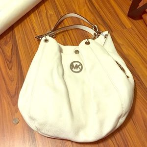 Authentic white Michael Kors tote
