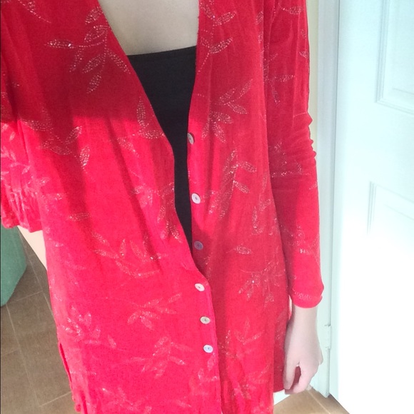 Sparkly red top