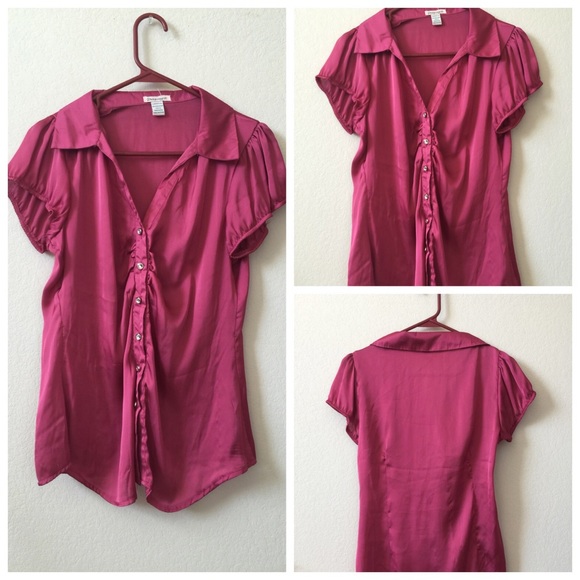 Pretty pink metallic blouse
