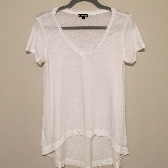 Express white and grey top