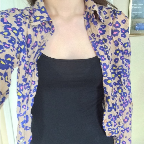 Brown and pink cheetah print top
