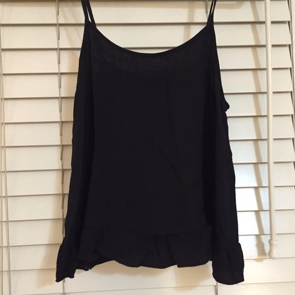 Brandy Melville black ruffle tank