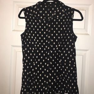 H&M Black and white polkadot sleeveless