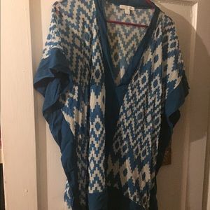 Tribal print poncho from New York and Company