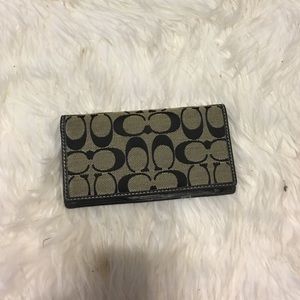 Authentic black coach checkbook cover