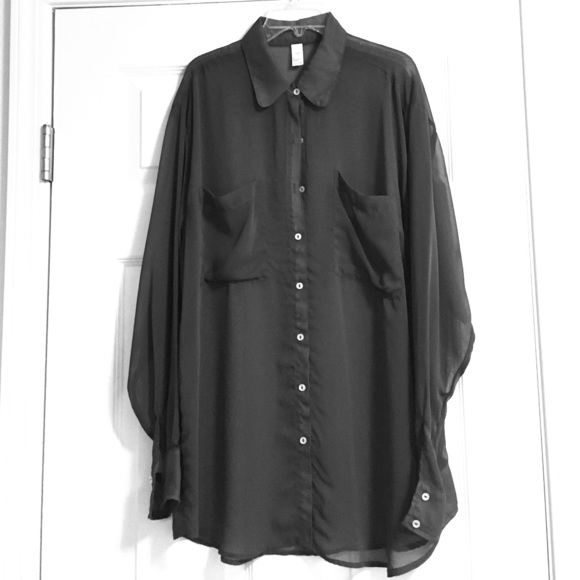 American Apparel chiffon oversize blouse