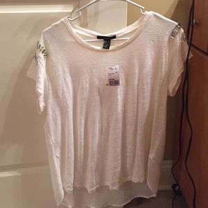 Forever 21 Tee w Embellished Sleeves