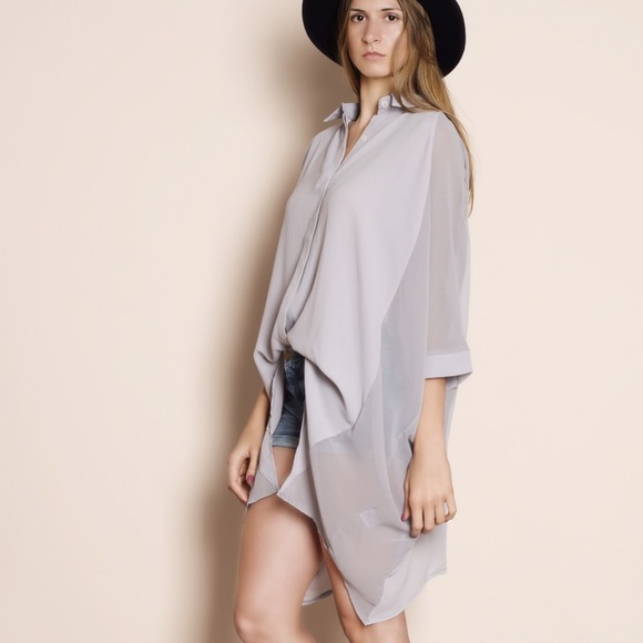 1DAYSALE "Introduction" Loose Button Up Blouse - Picture 2 of 4