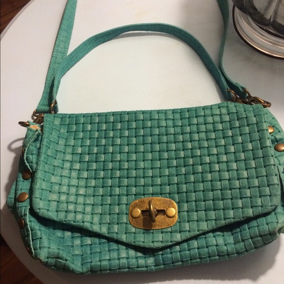 🌀SOLD🌀 Italian teal leather handbag.
