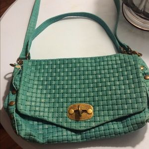 🌀SOLD🌀 Italian teal leather handbag.