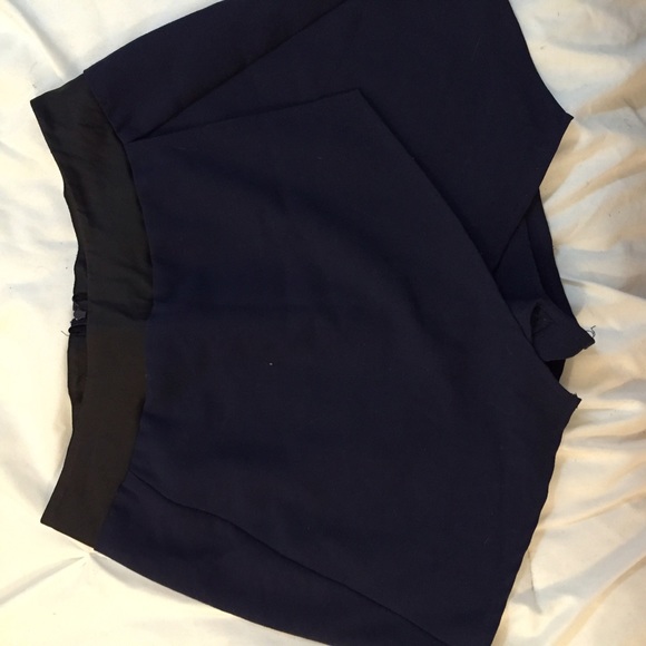 Navy and leather envelope skort
