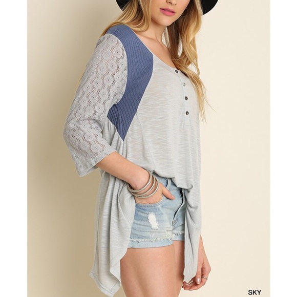 1DAYSALE "Paradise" Lace Sleeve Baseball Tee Top - Picture 2 of 3