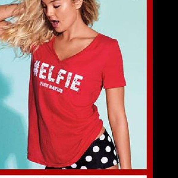 Vs pink Elfie tee