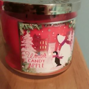 Winter candy apple candle