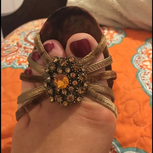 Strappy Velvet Gold Enzo Angiolini Heels