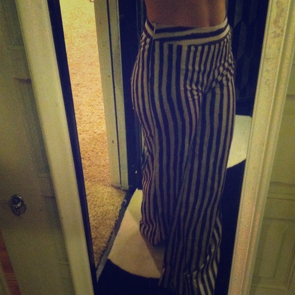 Beige and Black striped pants