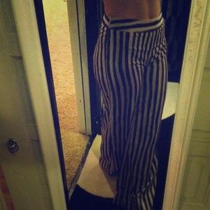 Beige and Black striped pants