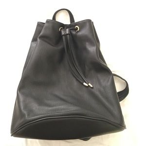 Black leather backpack
