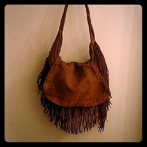 100% SUEDE FRINGED SATCHEL