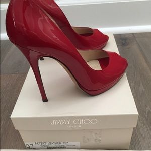 Jimmy Choo Quiet Red Patent Pumps
