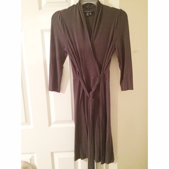 Dark gray wrap dress