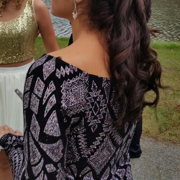 Black & multi-colored glitter homecoming dress