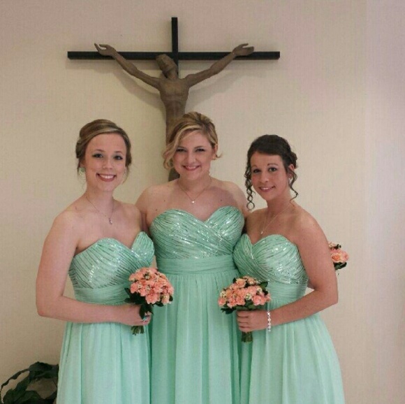 mint sequin bridesmaid dress