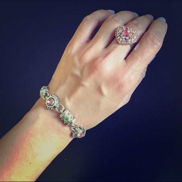 Bracelet and ring set pinks and pastels