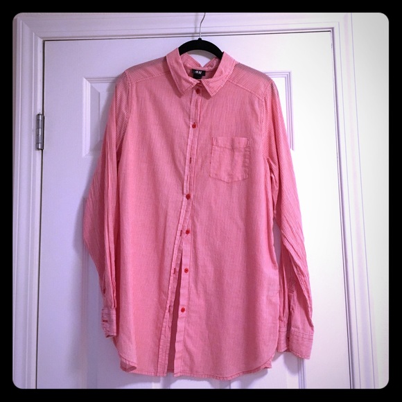 Pin stripe button down blouse