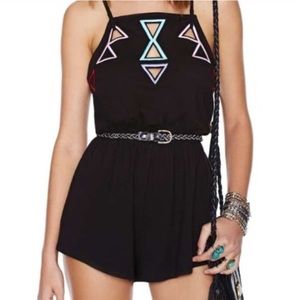 Sexy Backless Black Halter Back Romper