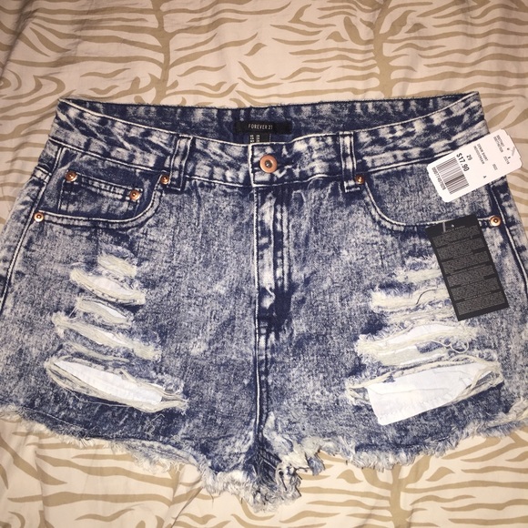 Forever 21 High waisted ripped jeans shorts