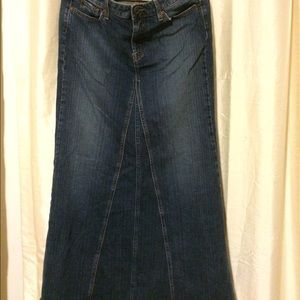 Luck Brand ALine Long Jean Skirt