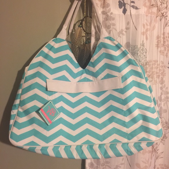 Blue and white GIANT Beach Bag