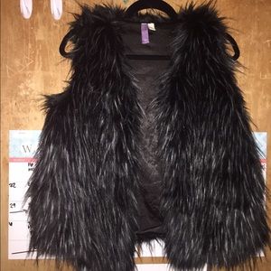 Black fur vest