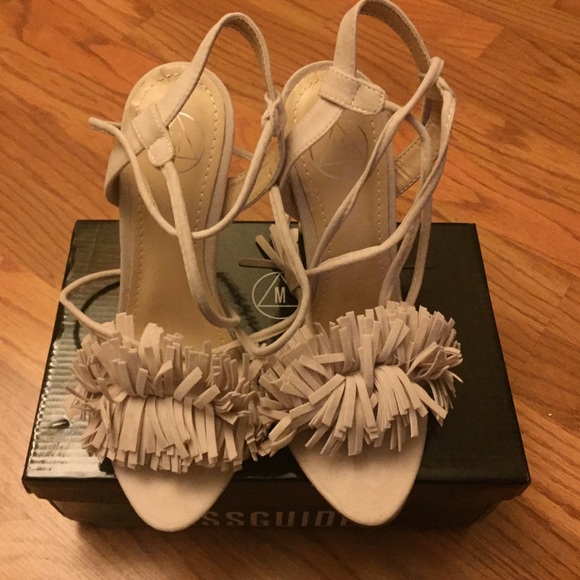 tassel front barely there heeled sandals - Picture 1 of 4