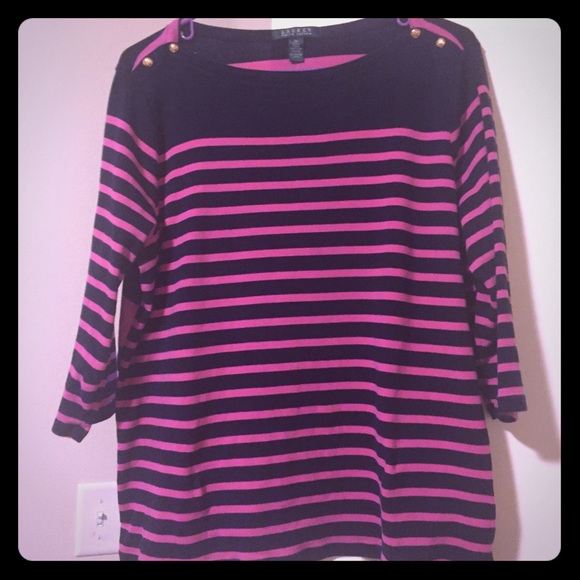 Lauren Ralph Lauren striped top, 2x