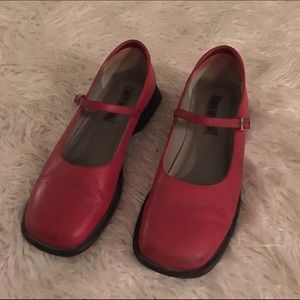 Red doc marten style Mary Janes