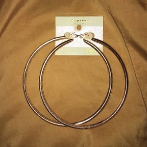 Large oversized gold hoop earrings