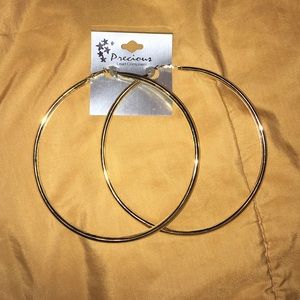 Large oversized gold hoop earrings