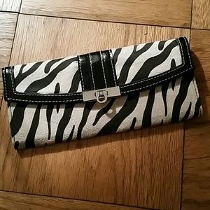 Elegant faux suede zebra clutch!