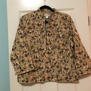 Christopher & Banks zip up blouse