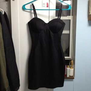 Forever 21 black bodycon bustier slip dress