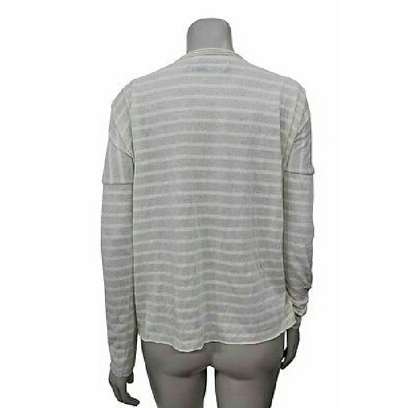 Free People Beach Long Sleeve Striped Top One Sz - Picture 2 of 4