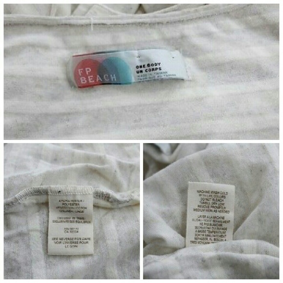 Free People Beach Long Sleeve Striped Top One Sz - Picture 4 of 4