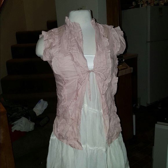 Pink Tie Front Top M